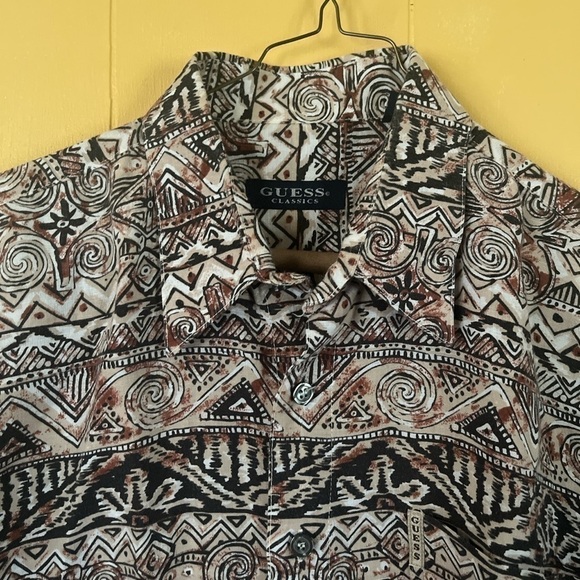 Vintage 90s Guess Men’s Linen Shirt Large - Picture 2 of 7